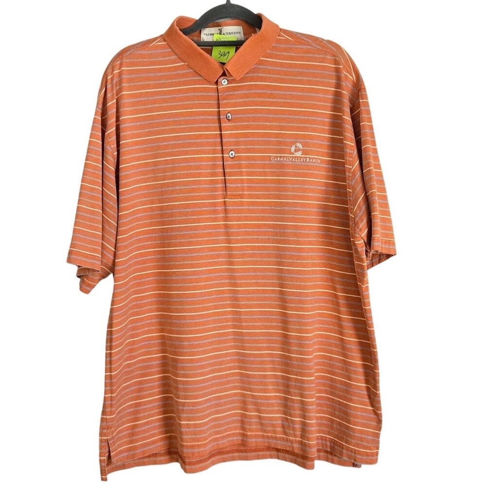 Vintage Golfwear Classic Carmel Valley Resort Striped Golf Polo 100% Cotton L